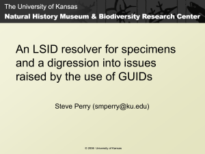 An LSID resolver for specimens and a digression into issues
