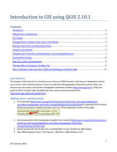 Introduction to GIS using QGIS 2.10.1 Contents