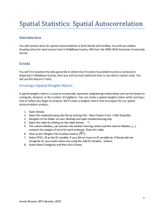 Spatial Statistics: Spatial Autocorrelation Introduction