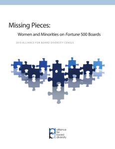Missing Pieces: Fortune 500 Boards Women and Minorities on