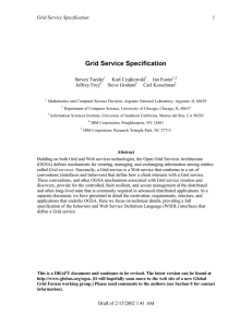 Grid Service Specification Steven Tuecke Karl Czajkowski