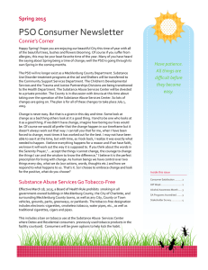 PSO Consumer Newsletter Connie’s Corner Spring 2015