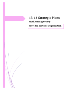 13-14 Strategic Plans Mecklenburg County Provided Services Organization