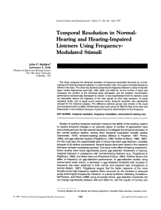 Temporal Resolution  in  Normal. Hearing  and Hearing-Impaired