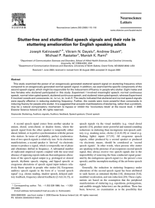 Stutter-free and stutter-®lled speech signals and their role in