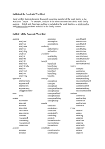 Sublists of the Academic Word List