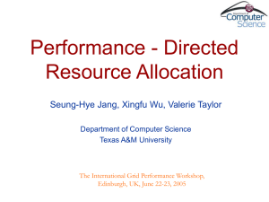 Performance - Directed Resource Allocation Seung-Hye Jang, Xingfu Wu, Valerie Taylor