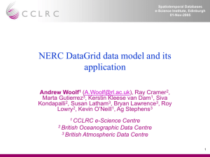 NERC DataGrid data model and its application