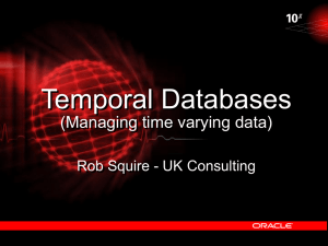 Temporal Databases (Managing time varying data) Rob Squire - UK Consulting