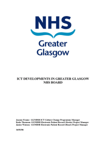 ICT DEVELOPMENTS IN GREATER GLASGOW NHS BOARD