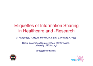 Etiquettes of Information Sharing in Healthcare and -Research