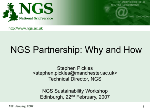 NGS Partnership: Why and How