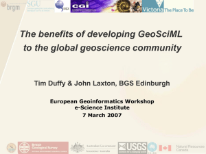 The benefits of developing GeoSciML to the global geoscience community