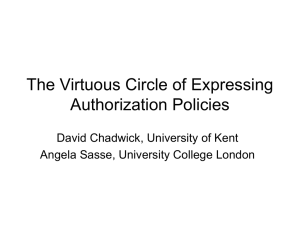 The Virtuous Circle of Expressing Authorization Policies David Chadwick, University of Kent