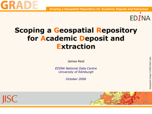 Scoping a eospatial epository for