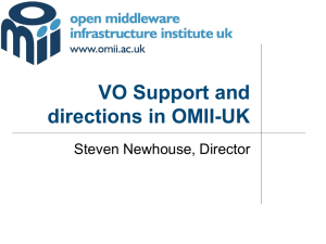 VO Support and directions in OMII-UK Steven Newhouse, Director
