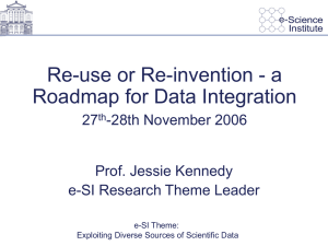 Re-use or Re-invention - a Roadmap for Data Integration 27 -28th November 2006
