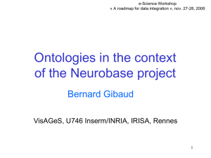 Ontologies in the context of the Neurobase project Bernard Gibaud