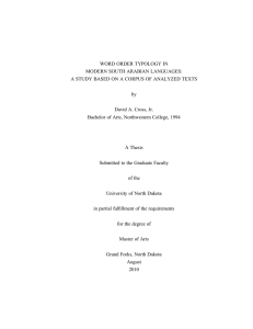 WORD ORDER TYPOLOGY IN MODERN SOUTH ARABIAN LANGUAGES: by