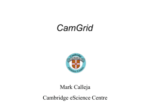 CamGrid Mark Calleja Cambridge eScience Centre