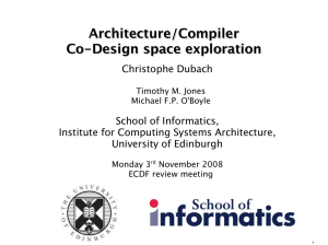 Architecture/Compiler Co-Design space exploration