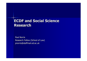 ECDF and Social Science Research Paul Norris Research Fellow (School of Law)