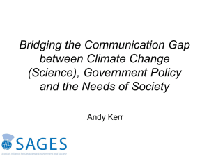 Bridging the Communication Gap between Climate Change (Science), Government Policy