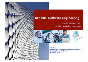 DF14900 Software Engineering Introduction to UML Unified Modeling Language