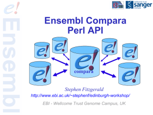 Ensembl Compara Perl API Stephen Fitzgerald compara