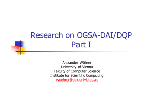 Research on OGSA-DAI/DQP Part I