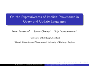 On the Expressiveness of Implicit Provenance in Query and Update Languages