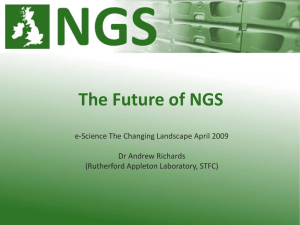 The Future of NGS e-Science The Changing Landscape April 2009