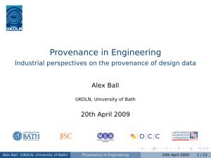 Provenance in Engineering Industrial perspectives on the provenance of design data