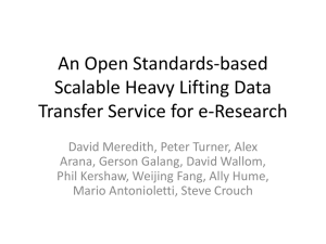 An Open Standards-based Scalable Heavy Lifting Data Transfer Service for e-Research