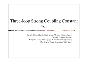 Three-loop Strong Coupling Constant α MS