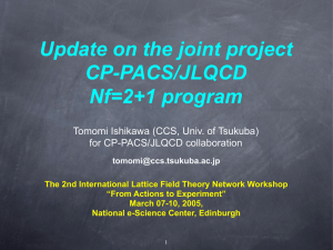 Update on the joint project CP-PACS/JLQCD Nf=2+1 program