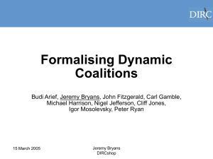 Formalising Dynamic Coalitions