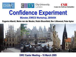 Confidence Experiment Münster, EWICS Workshop, 28/04/04