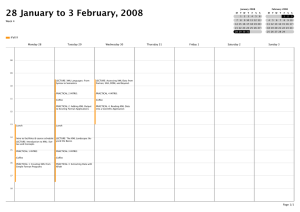 28 January to 3 February, 2008 Week 4