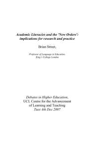 Academic Literacies and the 'New Orders': implications for research and practice
