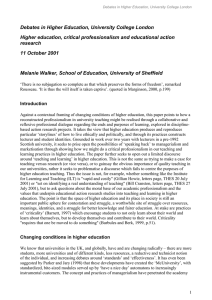 Debates in Higher Education, University College London