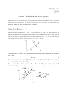 Lecture L5 - Other Coordinate Systems