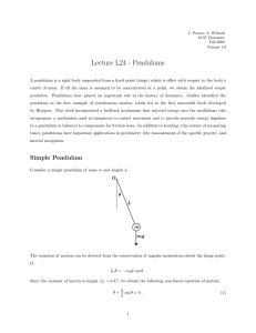 Lecture L24 - Pendulums