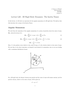 Lecture L26 - 3D Rigid Body Dynamics:  The Inertia...