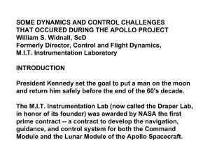 SOME DYNAMICS AND CONTROL CHALLENGES THAT OCCURED DURING THE APOLLO PROJECT