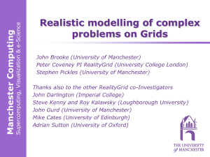 Realistic modelling of complex problems on Grids puting