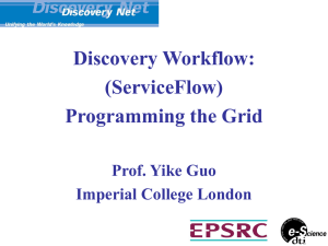 Discovery Workflow: (ServiceFlow) Programming the Grid Prof. Yike Guo