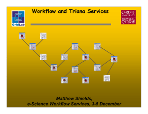 Workflow and Triana Services Matthew Shields, e-Science Workflow Services, 3-5 December T