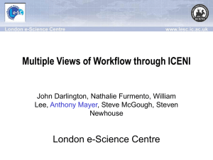 Multiple Views of Workflow through ICENI London e-Science Centre Lee,