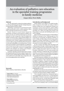 An evaluation of palliative care education in the specialist training programme